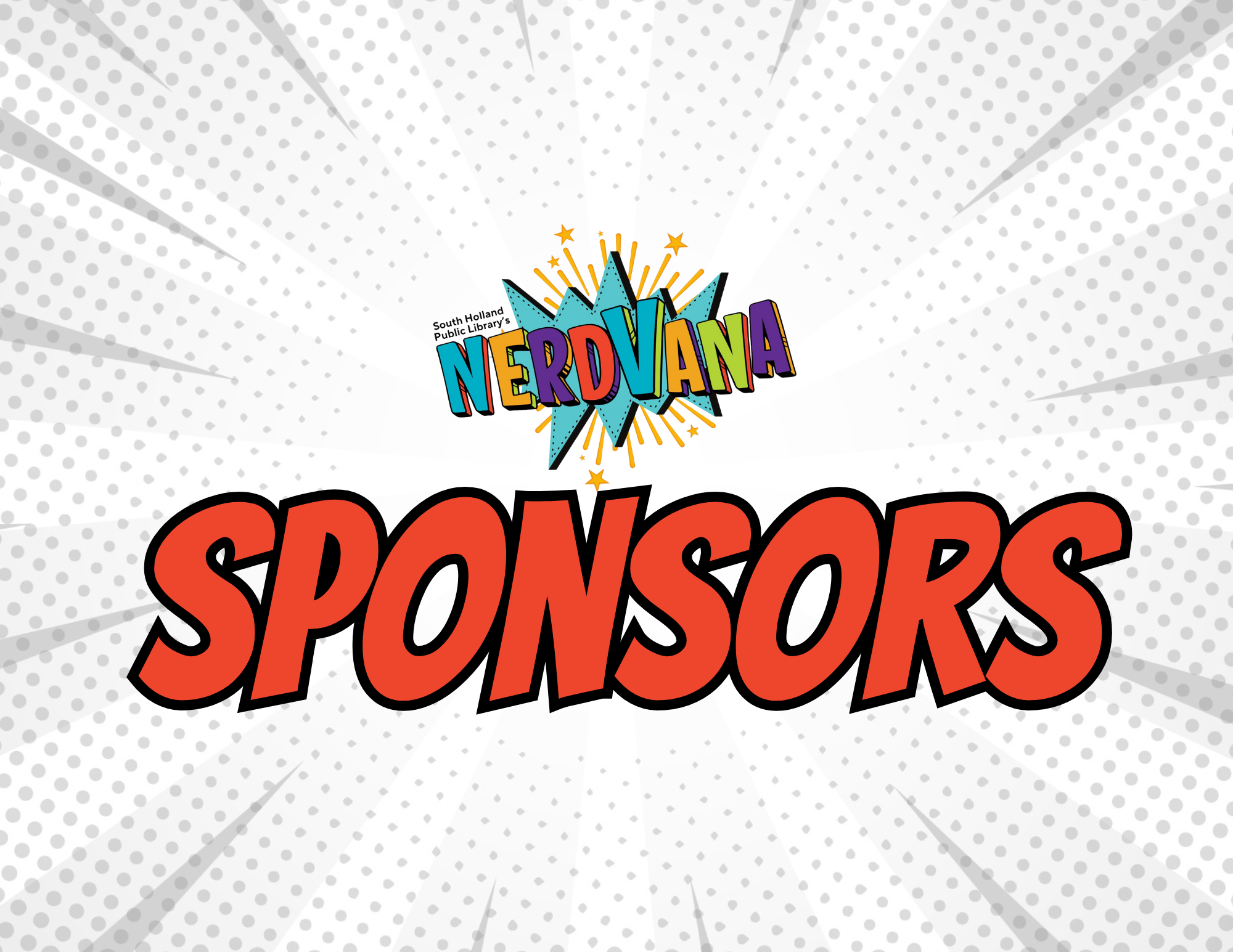 Nerdvana logo with Sponsors in red text