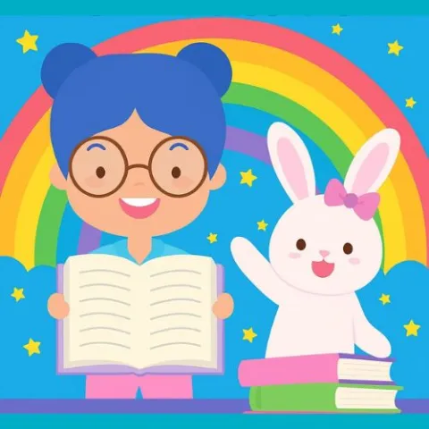 Miss Rosie Reads and Miss Bunny