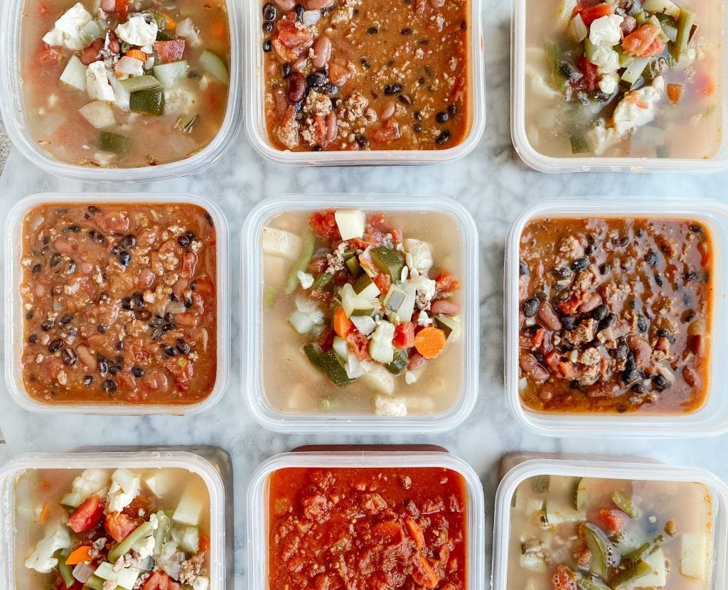 containers of prepared dishes