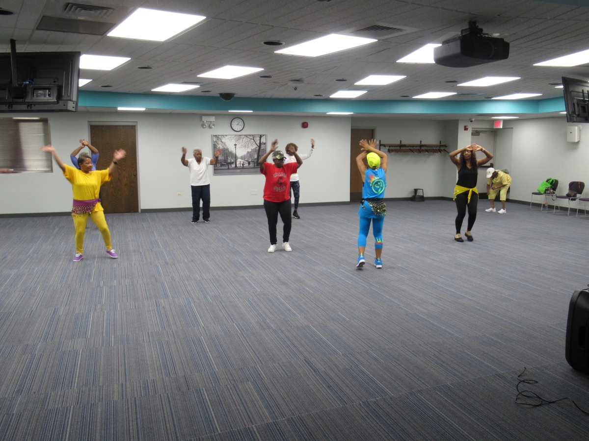 Seniors having so much fun at our Zumba!