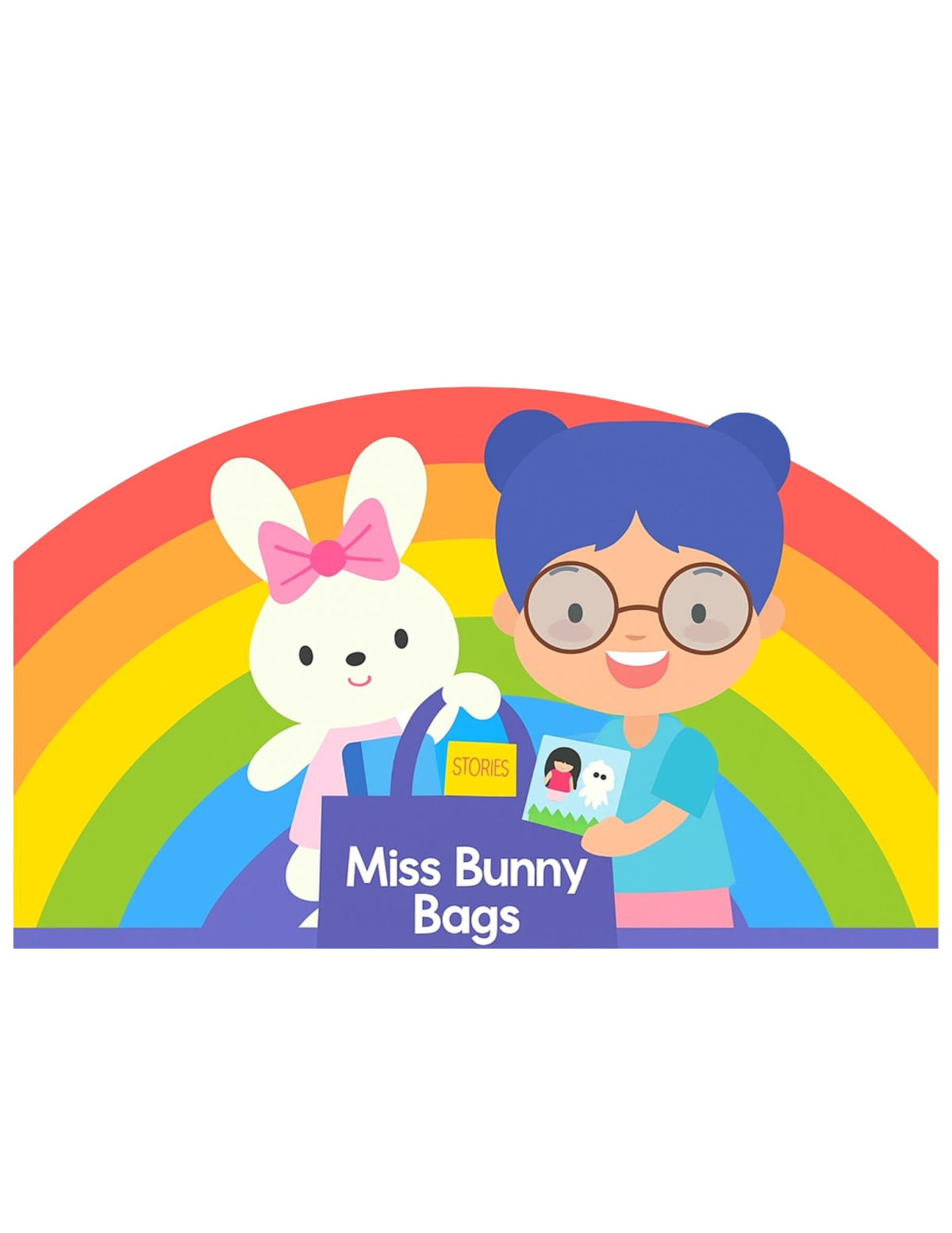 Miss Bunny and Miss Rosie holding a Bunny Bag