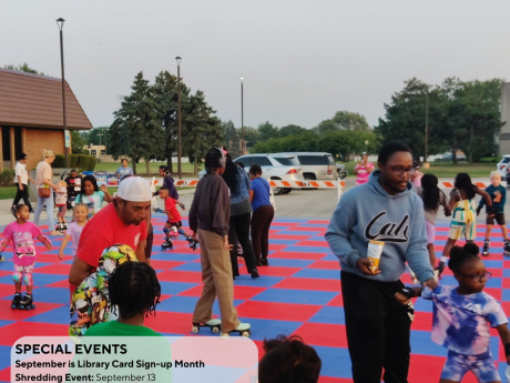 Children rollerskating Summer Reading Finale